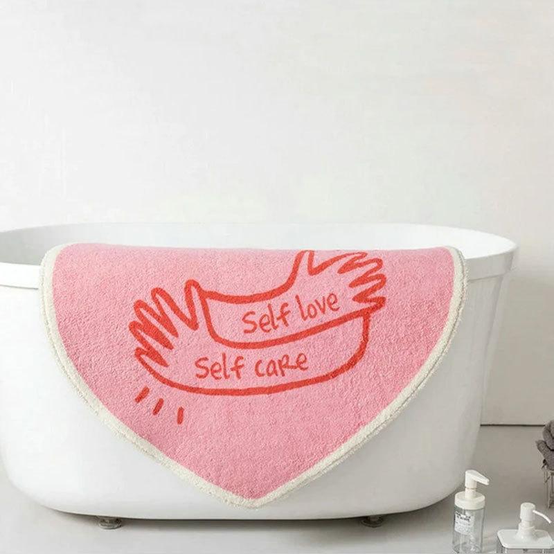 Tappeto a Forma di Cuore Morbido per Ragazza/Donna Tappetino Assorbente da Pavimento Rosa Tappeto a Forma di Cuore