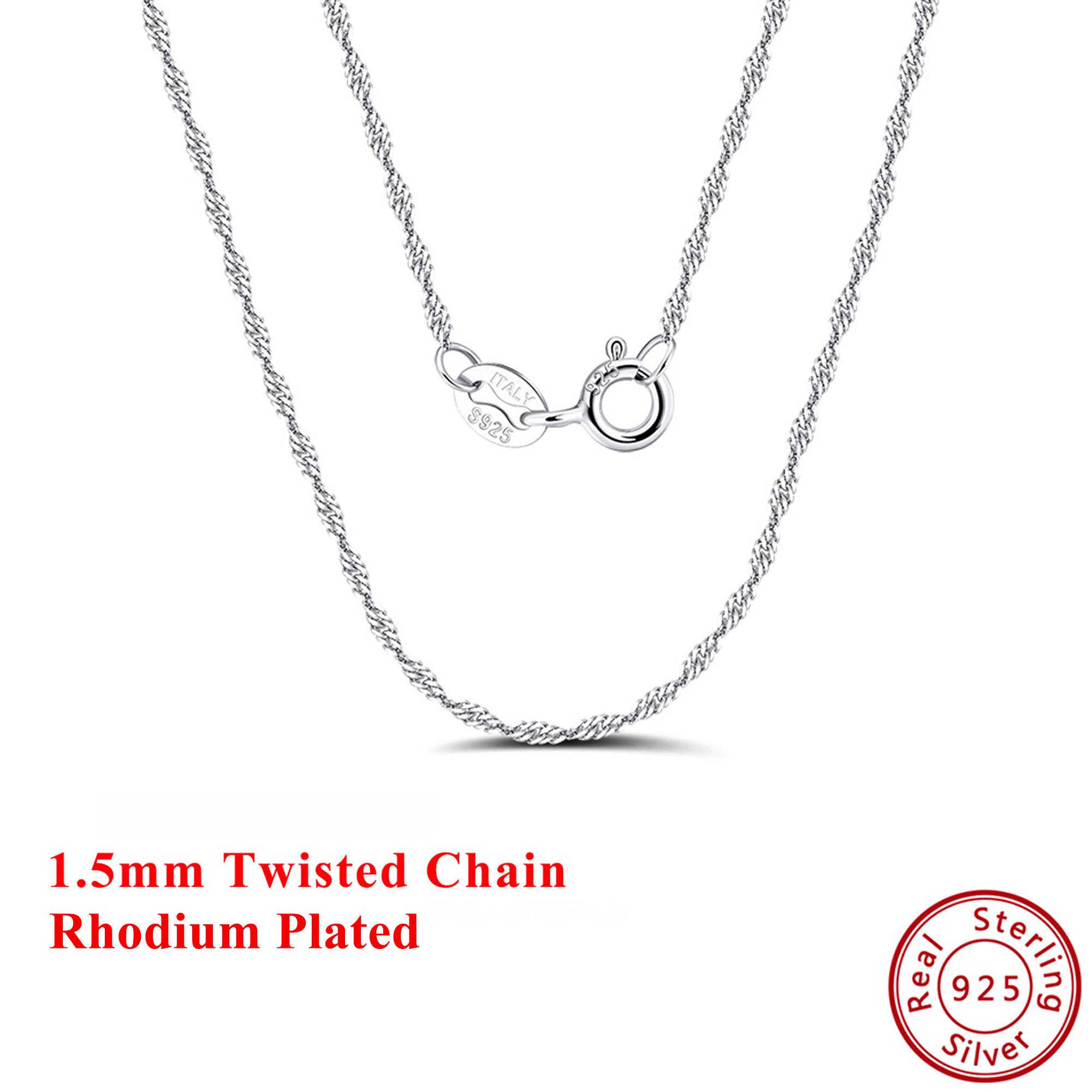 

Effie Queen Charm S925 Silver 1.5mm 14k Gold Twisted Curb Rope Chain Choker Necklace Men Women s Neck Chain Simple Jewelry SC02 40cm