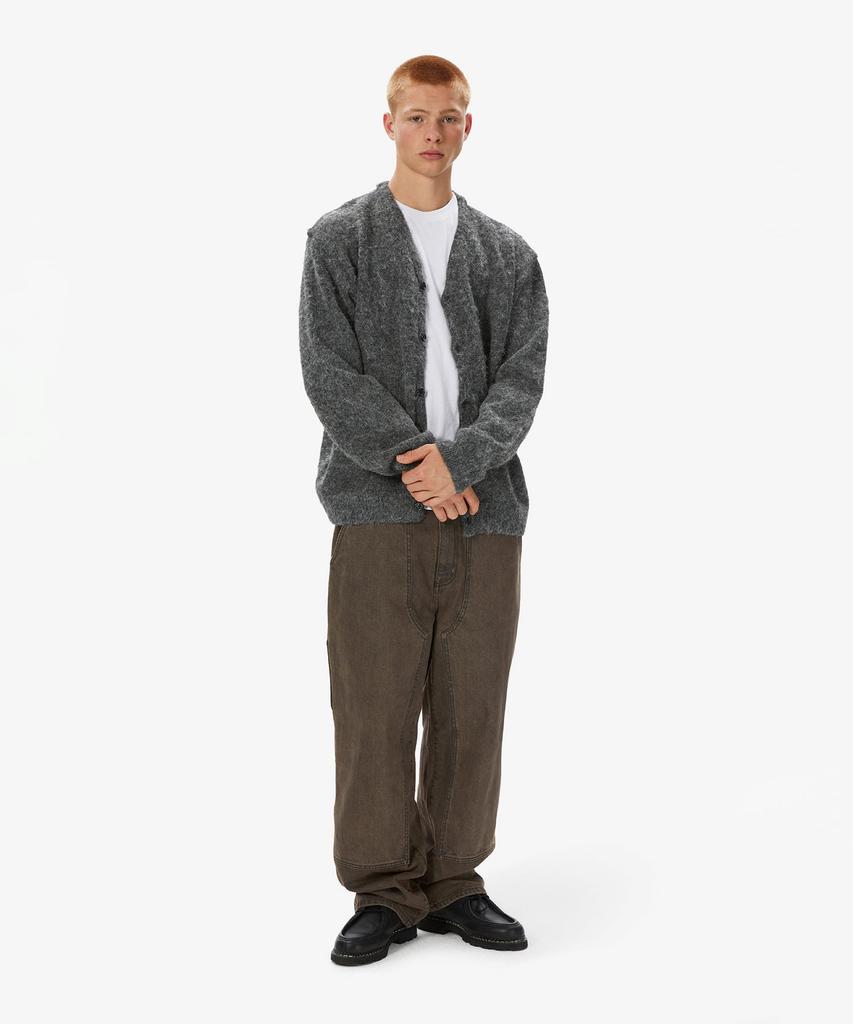 Thisisneverthat Hairy Knit Cardigan Charcoal