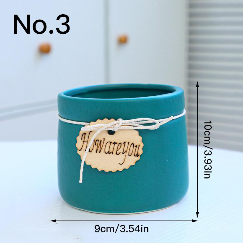 Simple Colored Flower Pot Ceramic Succulent Pot Plant Pot Planter Bonsai Home Decor Garden Decoration Desktop Ornaments