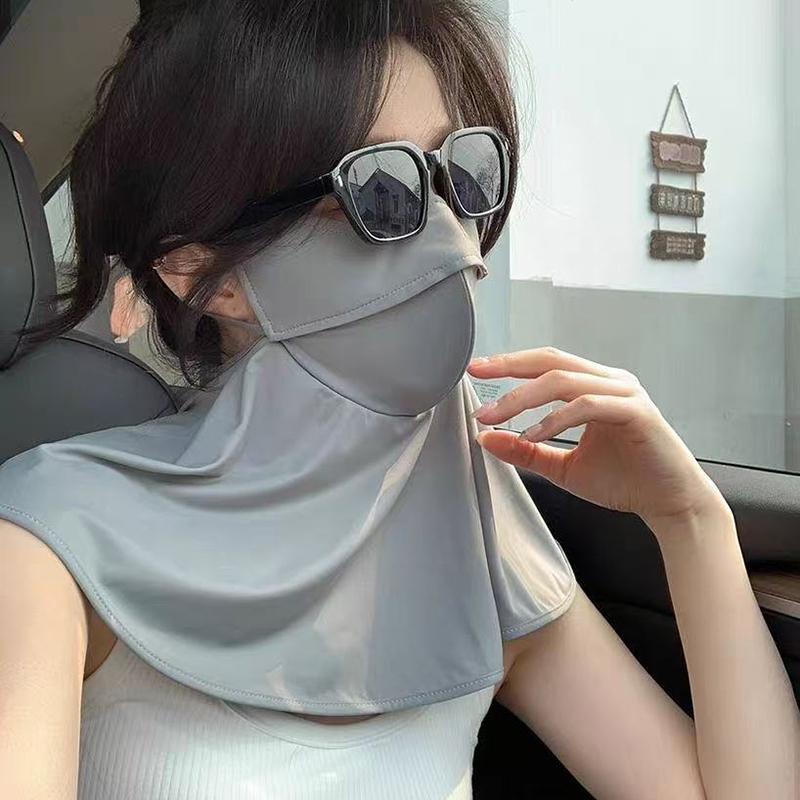 Summer Ice Silk Sun Protection Mask For Women Upf50+ Anti-Uv Scarf Outdoor Cycling Hiking 360Fahrenheitace Neck Cover