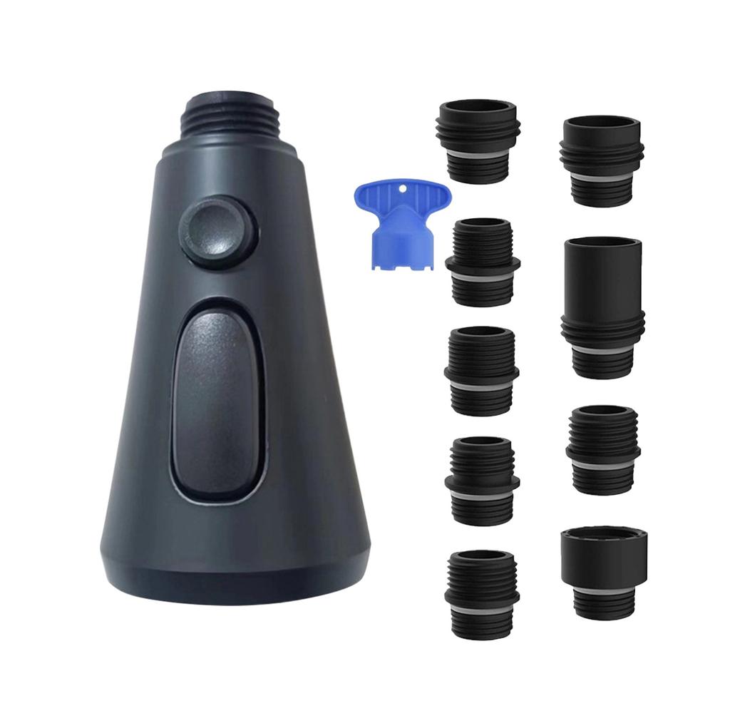 Küchenarmatur Kopf Ersatz, Premium 3-Funktions Auszieh-Sprühkopf mit 9 Adaptern, Küchenspülenarmatur Kopf Kompatibel