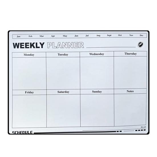 Magnetic Dry Erase Whiteboard for Fridge Reusable Monthly Calendar & Weekly Planner Blackboard Style Note Pad Kitchen Message Board