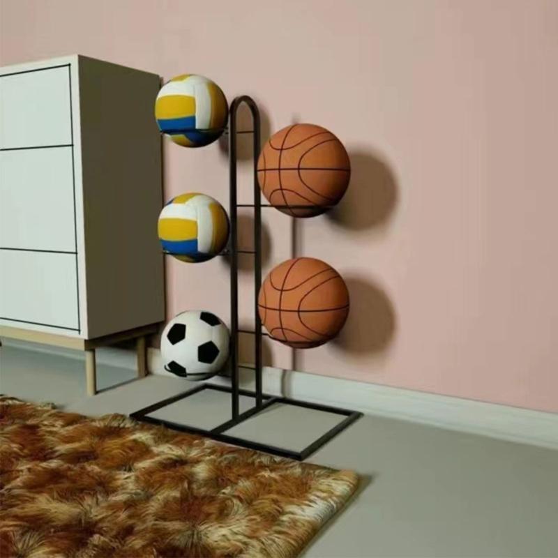 Soporte de Fútbol Estante Multicapa para Almacenamiento de Balones Estante Vertical con Ruedas para Exhibición de Balones