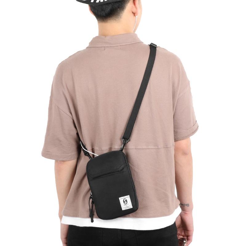 Vintage Military Style Men Canvas Shoulder Bag With Adjustable Strap And Multiple Slots