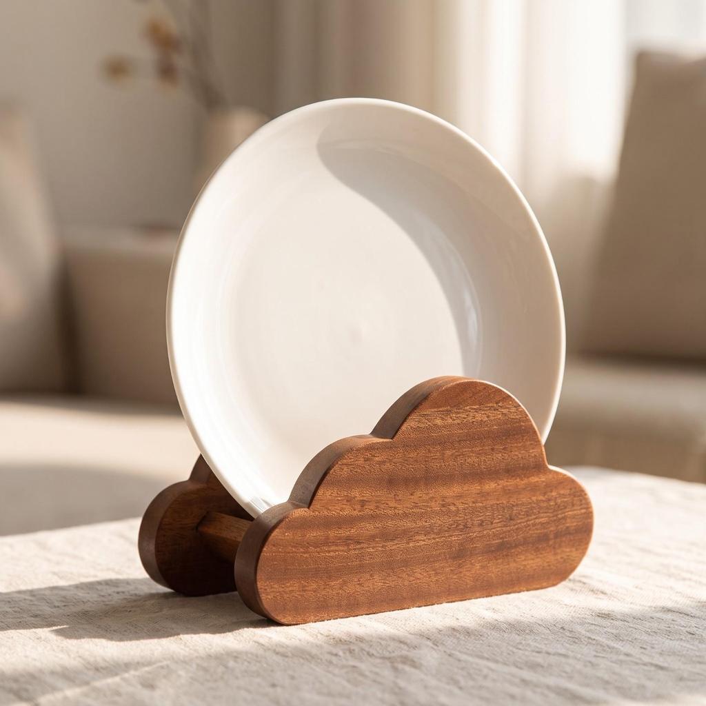 fluffyShaped Wooden Rack Durable Board Stand Easy to Clean