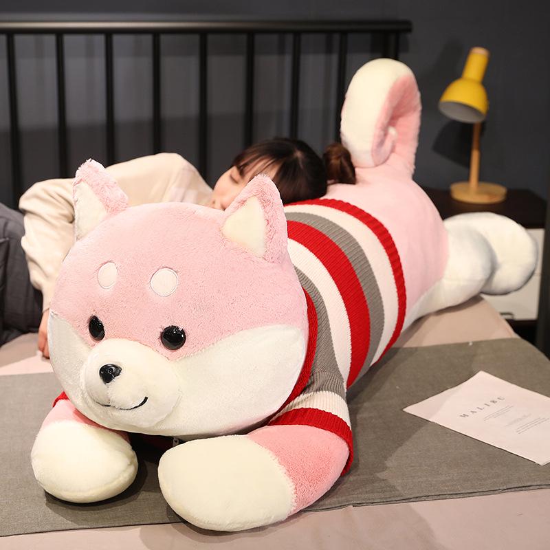 Giant Shiba Inu Plush Dog Toy - Sleeping Puppy Hugging Pillow Gift 1.3m