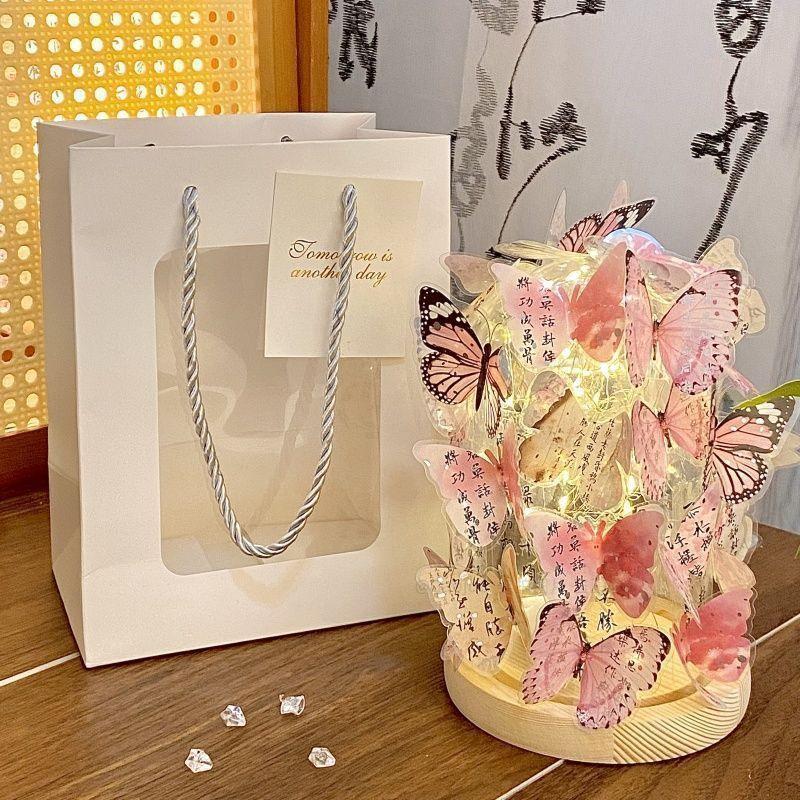 Romantic Qixi Butterfly Lamp Gift Set for Girls & Couples: Decor & Birthday Surprise