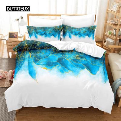 Marmorierung Bettwäscheset Bettbezugset 3D Bettwäsche Digitaldruck Bettwäsche Queen Size Bettwäscheset Modedesign