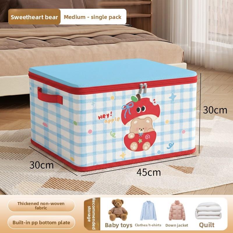 Collapsible Fabric Storage Bin With Cartoon Patterns For Bedroom Closet Organization