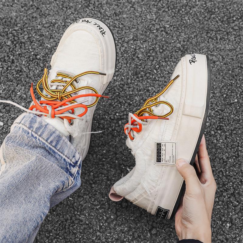 

New couple niche low-top men s shoes Guochao rough edge sports and leisure skateboard shoes men s X258 44