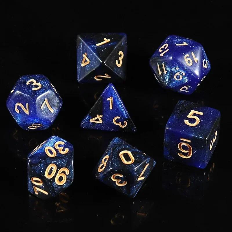 New Star Sky Style Illusion Color 4/6/8/10/12/20 Polyhedral Dice for DND TRPG Party Entertainment Dice Set Board Game Supplies