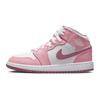 Jordan Air Jordan 1 811 Manufacturing, Peach Oolong Mid top Vintage Basketball Shoes GS Pink White Green DQ8423-616(Team80-)