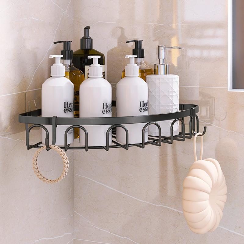 New light luxury bathroom non-punching triangular rack, toilet wall-mounted storage rack, toilet rack