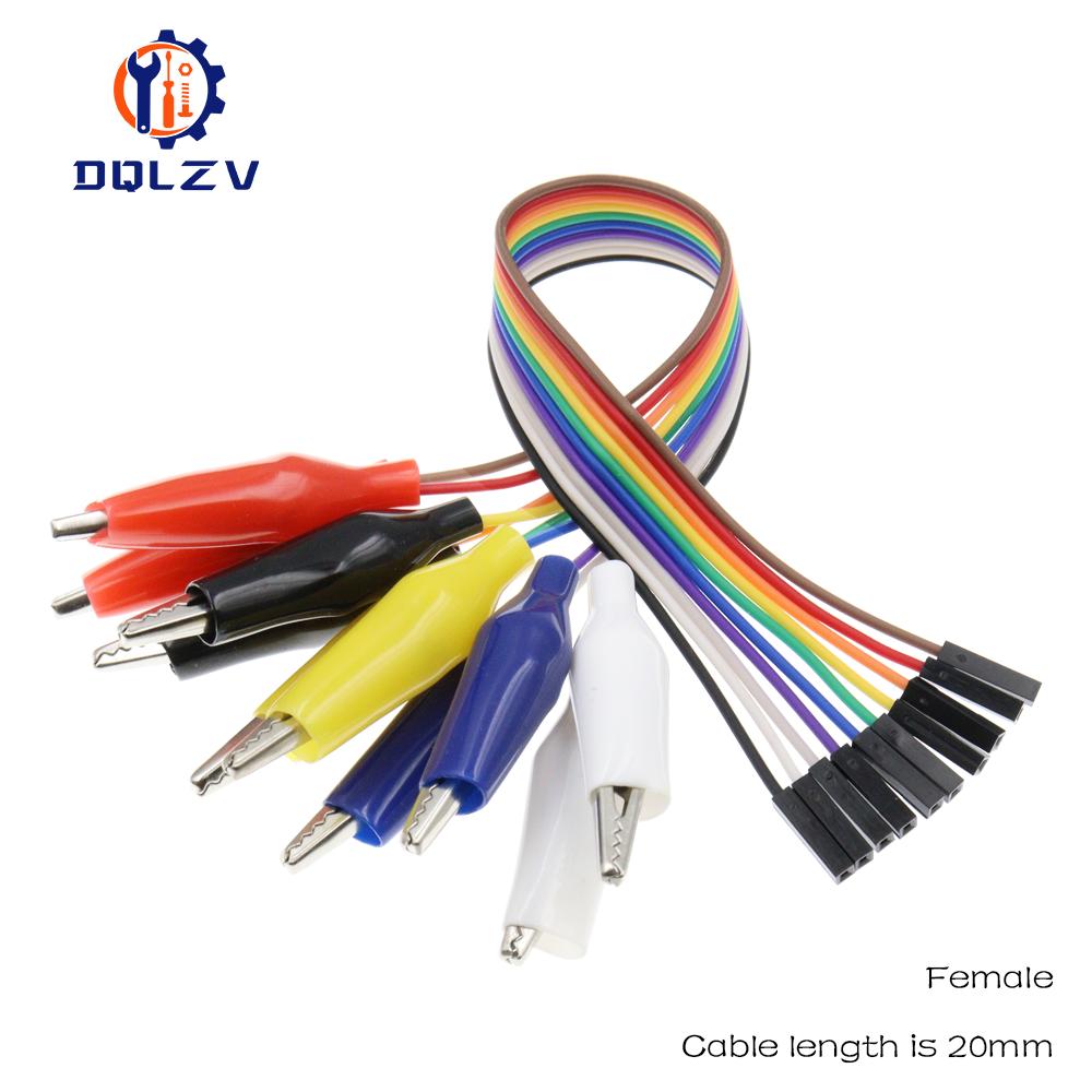 Diymore Alligator Clip To Dupont Wire 10Pin Male Crocodile Clip To Jumper Wire 10pin Female Test Lead for Arduino Raspberry Pi