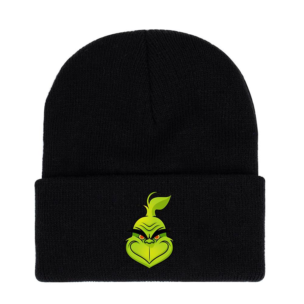 The Grinch Print Knit Hat With Earmuff Protection For Winter Warmth And Unisex Use