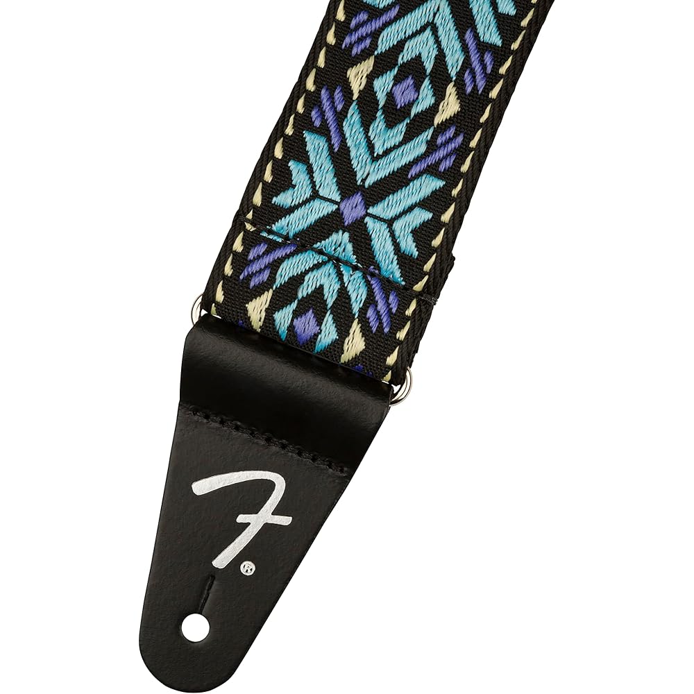 Fender Canadian Musical Instrument Strap Pasadena Woven Strap, Blue Snowflake, 2"