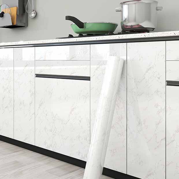 

Утолщенная водонепроницаемая маслостойкая самоклеящаяся мраморная виниловая пленка для кухонных шкафов, дверей, декоративная накладка, наклейка для реставрации мебели 60cm*10m