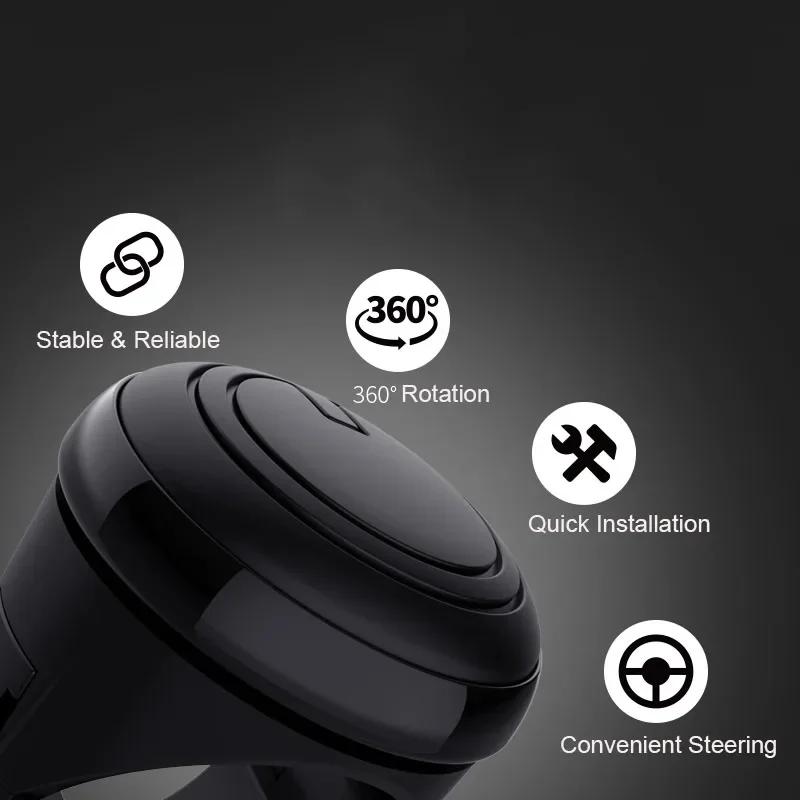 Car Turning Steering Wheel Booster Spinner Knob 360 Degree Rotation Metal Bearing Power Handle Ball Shaped Helper Hand Control