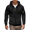 2025 Autumn and Winter New Solid Color Hooded Sweatshirt Zipper Cardigan Casual Jacket