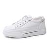 Women's Genuine Leather White Sneakers - Versatile, Lightweight, Comfortable Spring 2025 Sporty Platform Flats