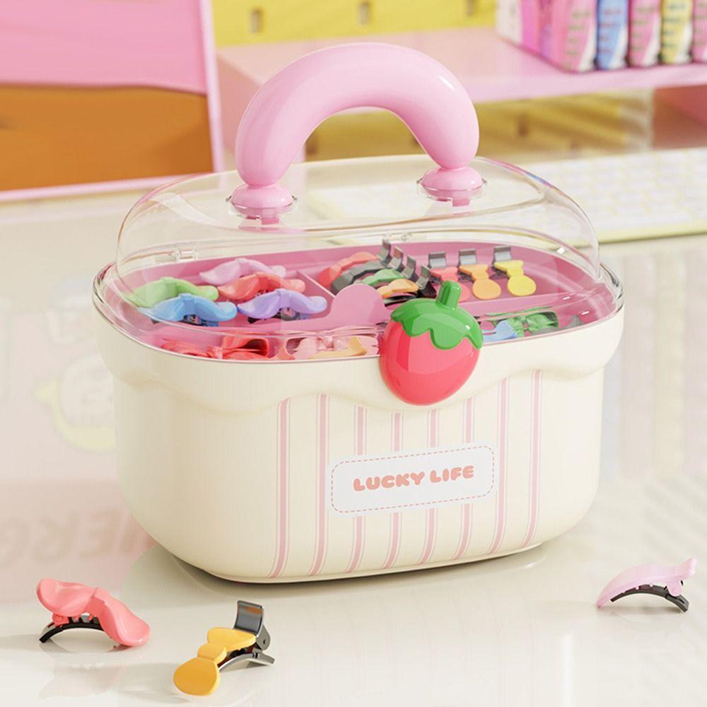 Rainbow Hairpin Storage Box Large Capacity Dopamine Card Toy Container Waterproof Multi-layer Hair Accessories Organizer