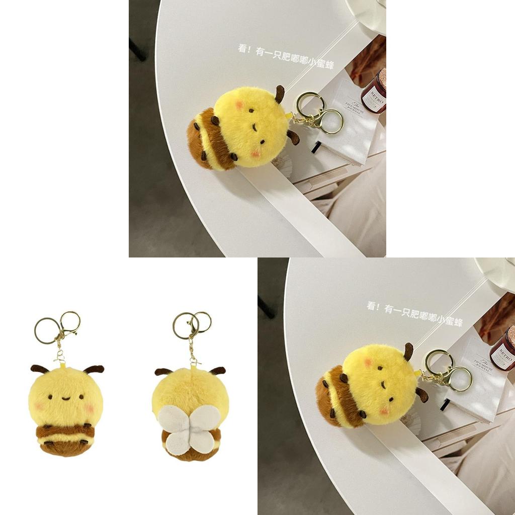 Cute Bee Plush Toy Keychain For Kids Girls Boys Backpack Accessories Gift