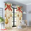 Flachdruck Frohe Weihnachten Mode Vorhänge Stechpalme Schleife Sterne Ornament Digital Bedruckt Polyester Vorhänge Set von 2 Hergestellt