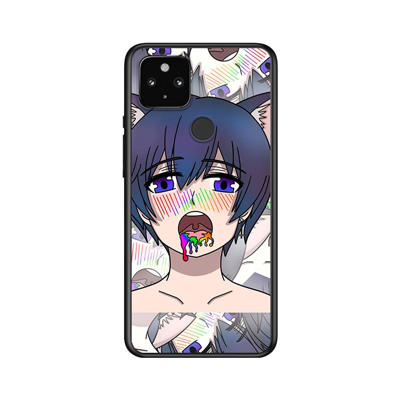 Anime Girl For Google Pixel 6 Pro 5 5A 4 4A XL 5G Black Phone Case Shell Soft Fundas Coque Capa Shockproof Cover