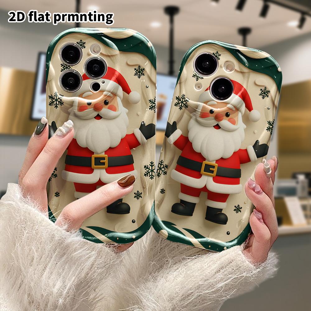 Phone Case: 2D Flat Design, Fits iPhone 12, 13, 14, 15, 16, 17, 18 Pro, Phone Decoration, Santa Claus, Halloween, and Christmas Gifts
