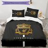 3 pièces L-Liverpool (6) Ensemble de housses de couette - Literie imprimée HD avec 1 housse et 2 taies d'oreiller - Parfait pour la décoration de la maison et des dortoirs