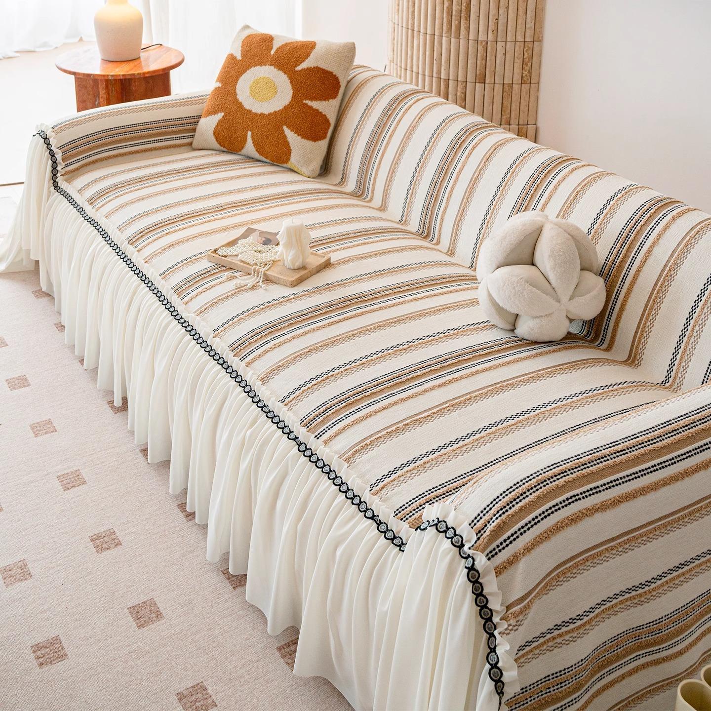 

Chenier sofa cover, universal in all seasons, non-slip and anti-cat scratch sofa towel, lace all-inclusive universal cover sofa blanket 180*130cm