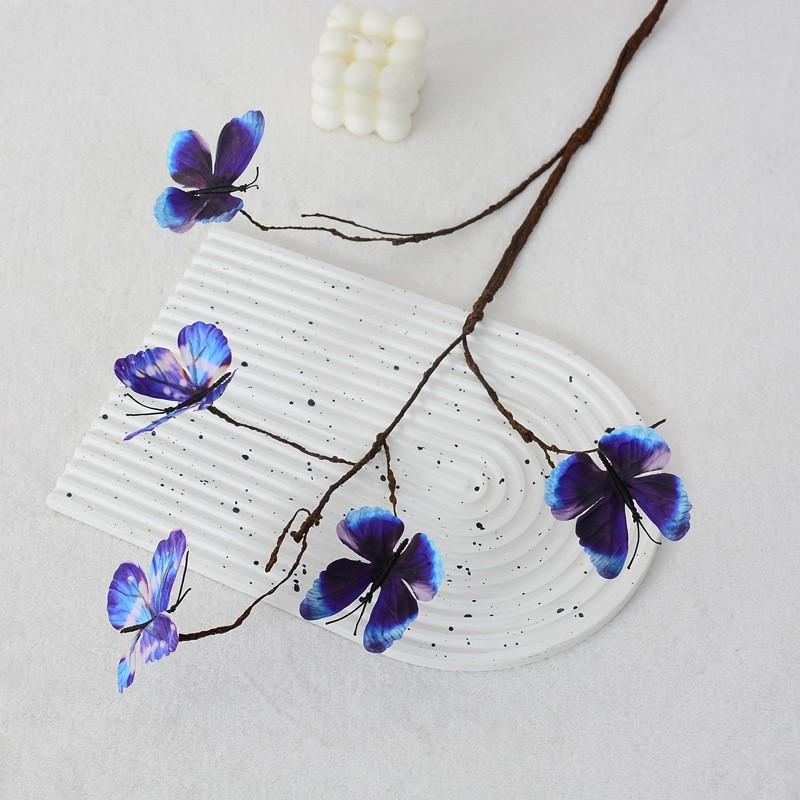 

Имитация мертвых веток Бабочка Имитация мертвых веток Растение Украшение дома Имитация цветов Настольное украшение Реквизит для съемки butterfly синий