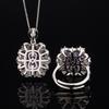 New Women's Design Flower Colored Zircon Micro Inlaid Pendant Set Simple Party Festival Gift