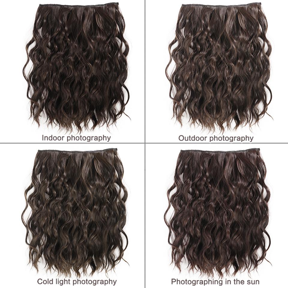 Synthetic Wig BB Clip Style 4-piece Set Short Curly Hair Extensions Wig Natural Smooth Curly Hair Extensions Wig