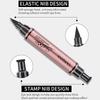 YANQINA Dual-Ended Eyeliner Stamp Pen - Waterproof Liquid Eyeliner with Star Heart Wing Seal 2 In 1 Eye Liner Pen Long Lasting Smudgeproof Eyeliner