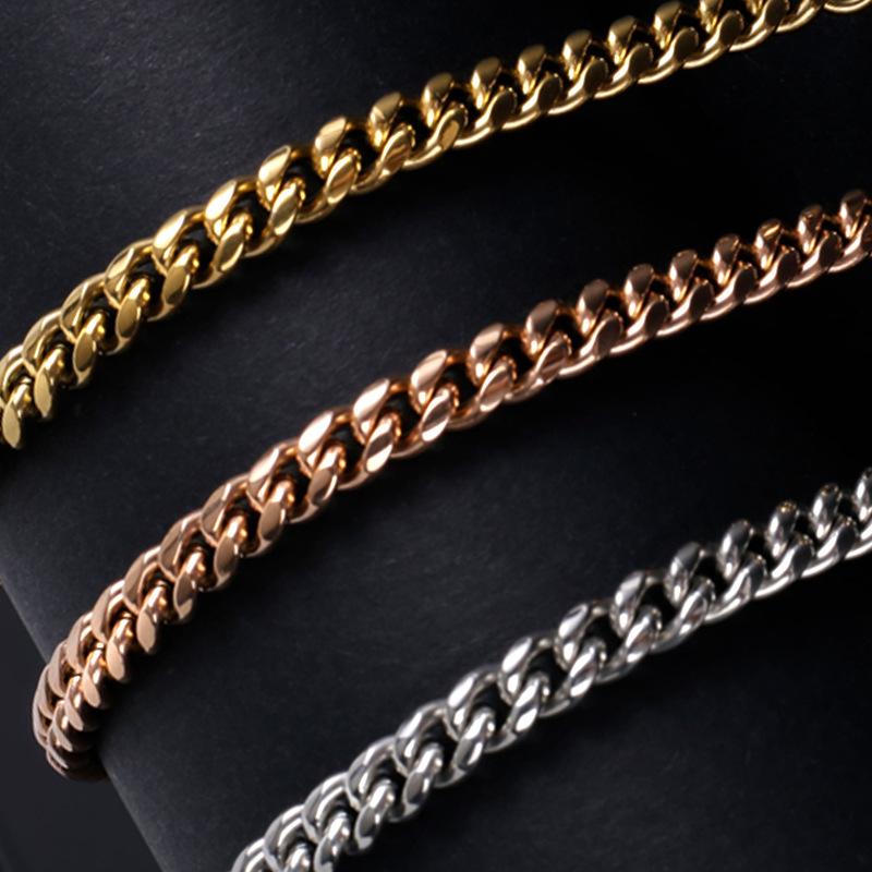 Titanium Steel Cuban Chain Bracelet Stainless Steel Cuban Chain Bracelet Is Not Easy To Fade Titanium Steel Bracelet