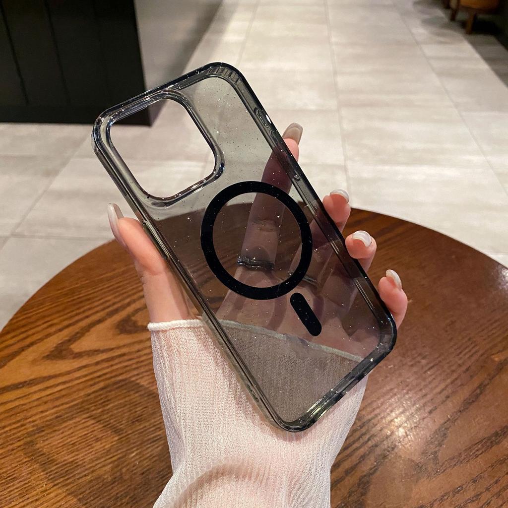 IPhone 16E Antibacterial Flash Powder Suitable for Apple 16Pro Mobile Phone Case 15 Acrylic Magnetic 14promax Anti-fall