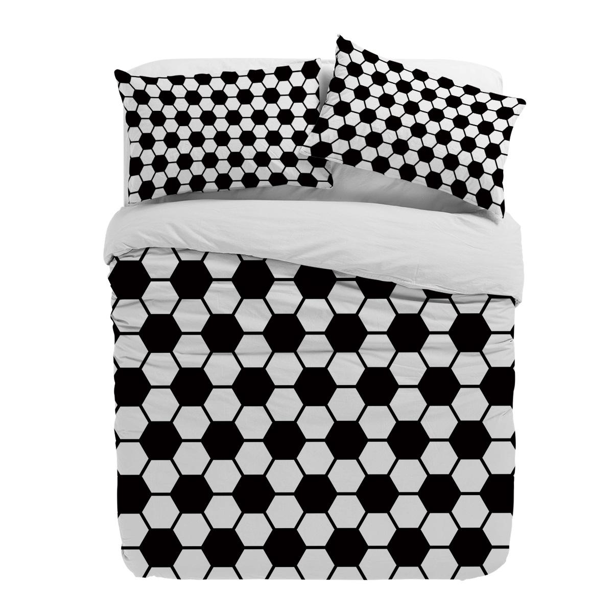 

Football Black And White Geometric Duvet Cover With Pillow Case Custom 3pcs Bedding Set Quilt Cover Double Bed Home Textile EU single(135x200cm)
