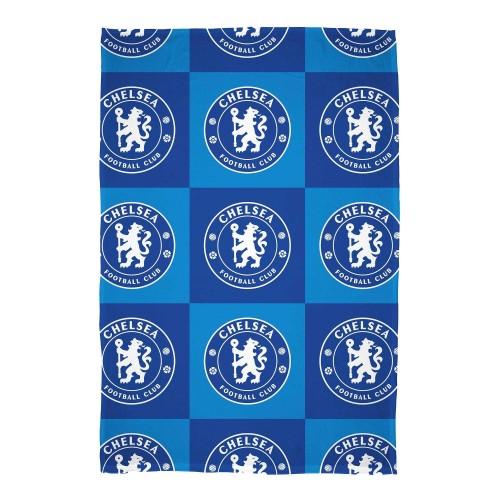 Chelsea FC Polyester Checkered Fleece Blanket