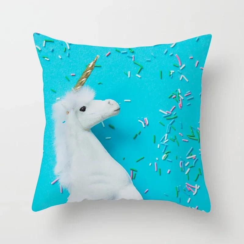 Home Decor Pink Tropical Leaves Pillowcase Bedroom Sofa Cushion Cover Geometric