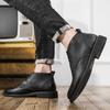 Mens Casual Business Office Formal Dress Chelsea Boots Shoes Genuine Leather Boot Black Ankle Botas Hombre Chaussure 2025