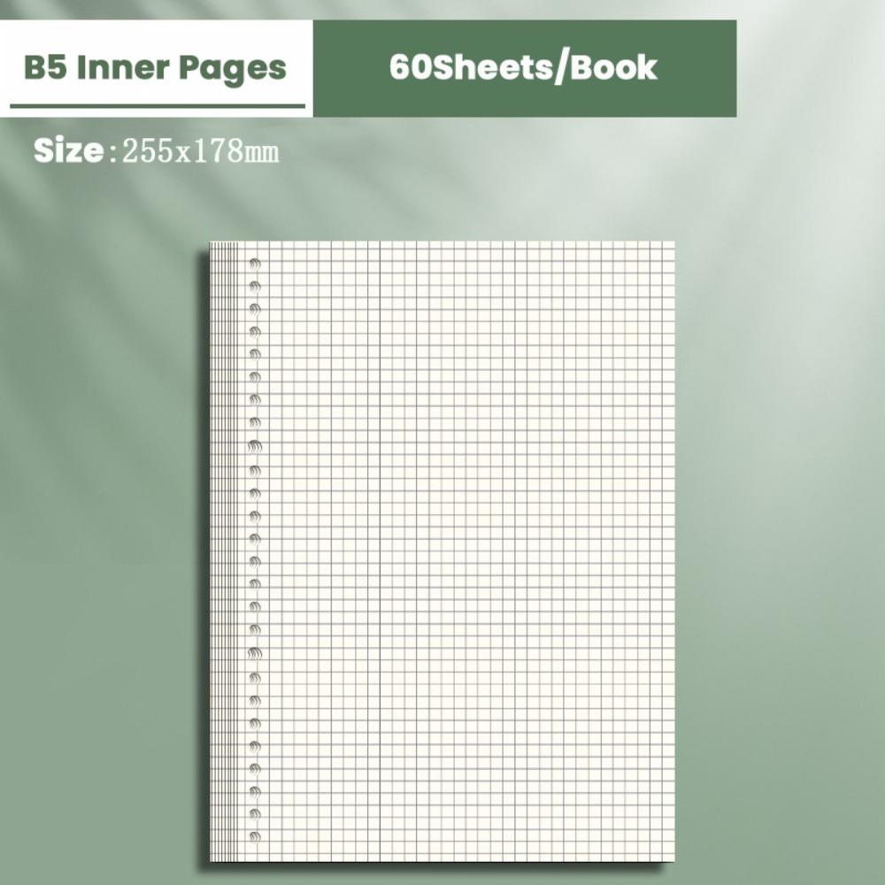 60Sheets Paper Notebook Horizontal Line/Grid Binder Inner Page Notebook Refill Paper  Students