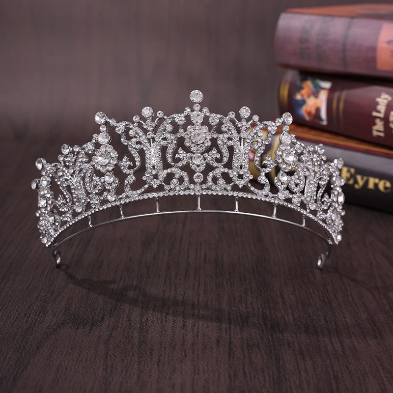 

Полная бриллиантовая принцесса корона головной убор роскошная королева невеста свадебная корона аксессуары для волос сплав обруч для волос аксессуары для укладки