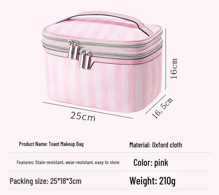 Chic Double-Layer Travel Makeup Bag: Cute, Spacious, Portable Cosmetics Organizer