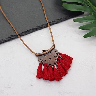 Handmade Retro Bohemian Long Fringed Necklace Femininity Personality Vacation Style Travel Photography Jewelry