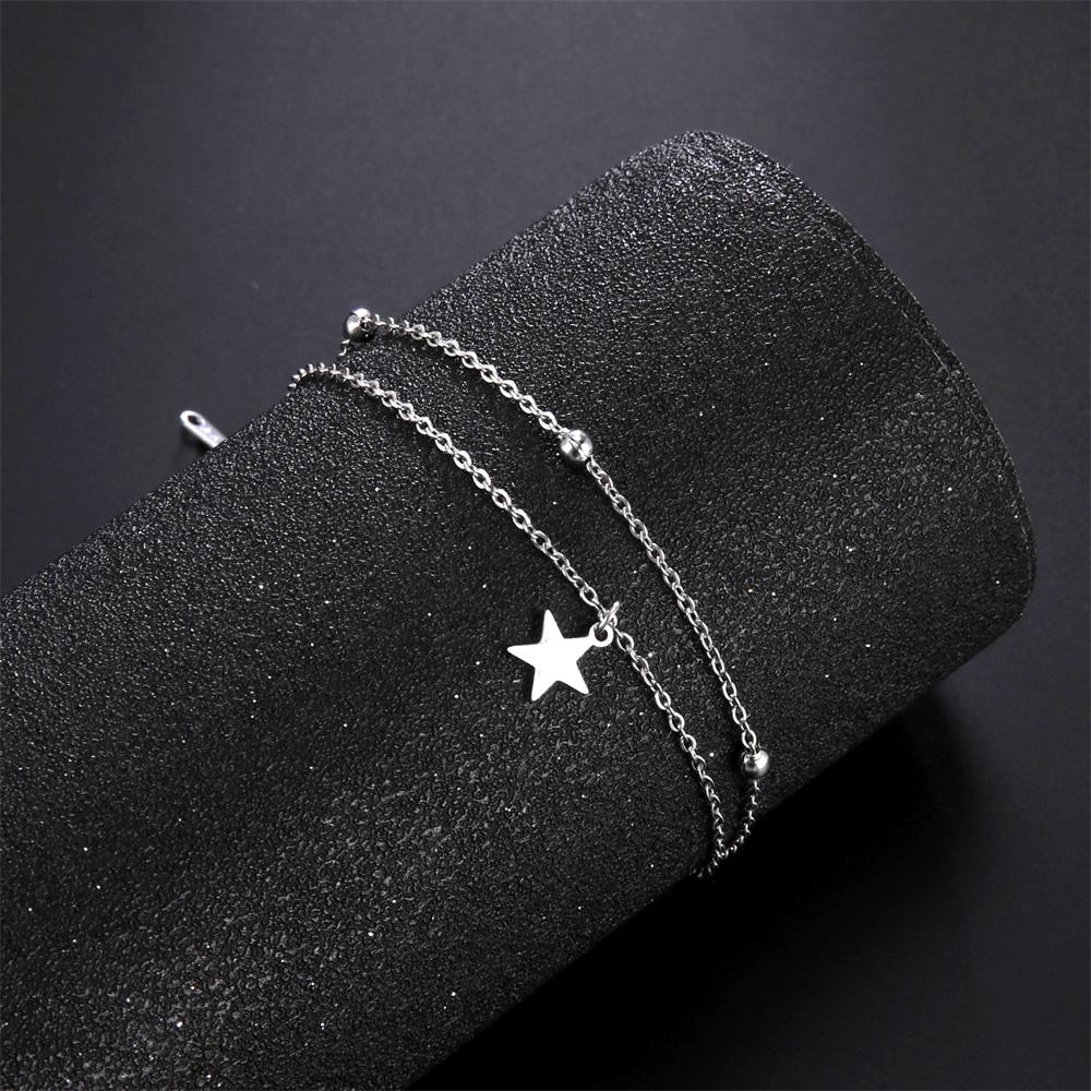 Cazador Stainless Steel Trendy Star Charm Double Chain Bracelet for Women Bracelets on Hand Jewelry 2025 Birthday Gift Wholesale