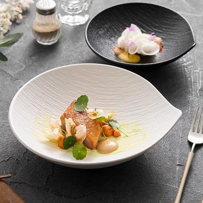 Simple And High-Value Ceramic Deep Dish Plate Plate Special-Shaped Vegetable Bowl Household Fruit Plate Restaurant Hotel Plate
