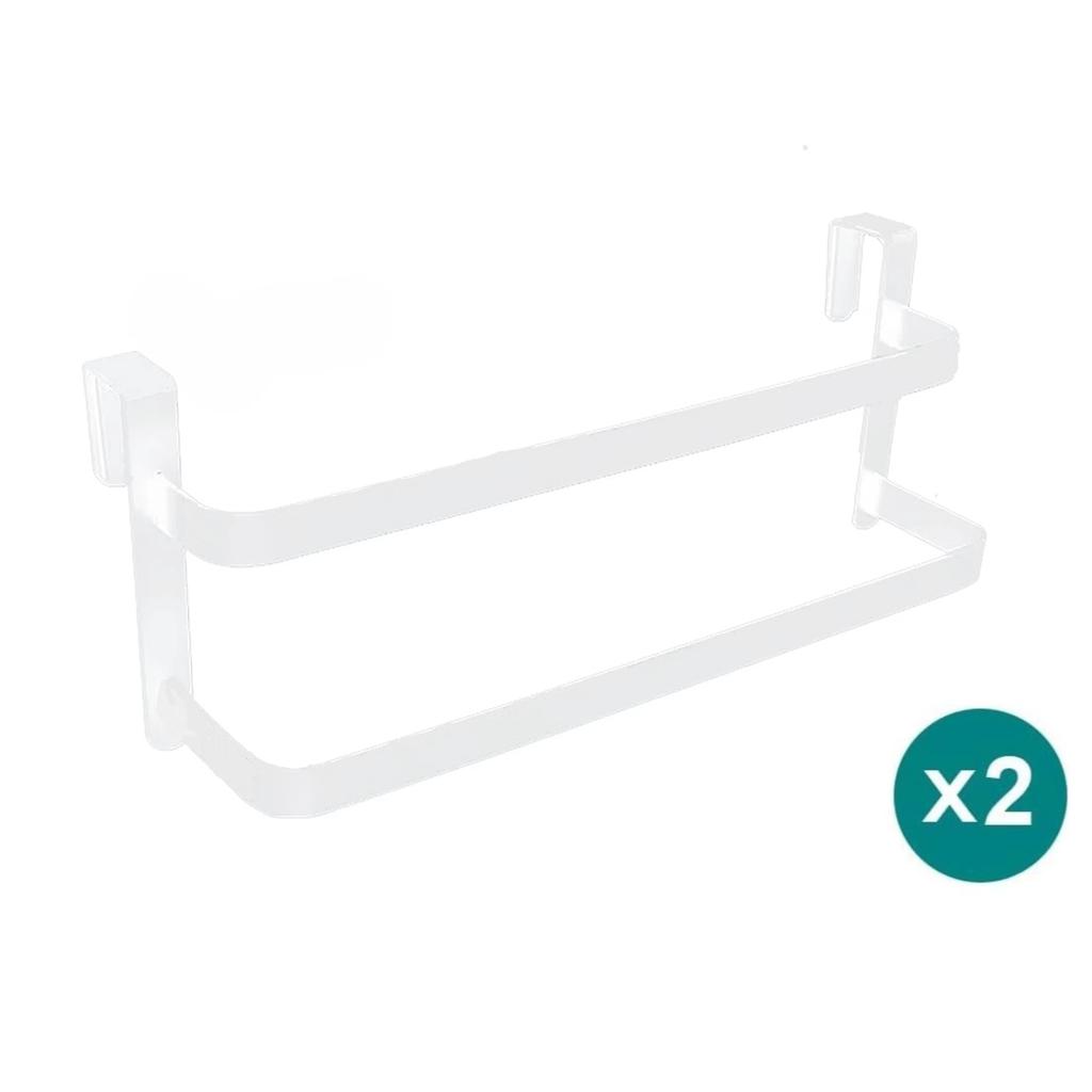 1pc/2pcs Kitchen Cabinet Towel Rack, Double Kitchen Towel Rack, Cabinet Door Towel Rail, Bathroom Double Towel Rail Rack, Can Hold Hand Towels/Dish
