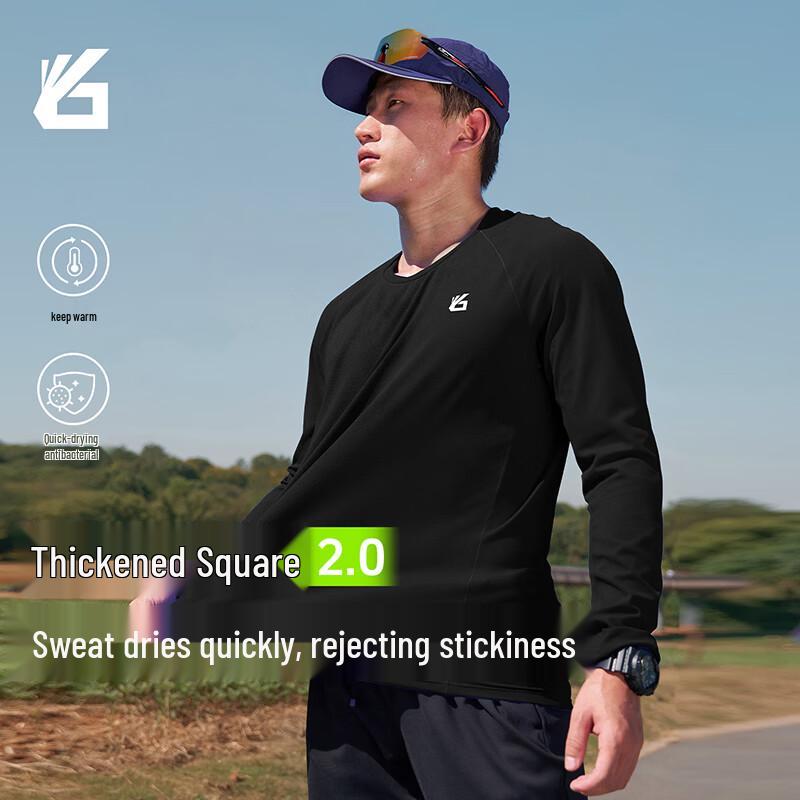 Yuebu Men s Thermal Grid Long Sleeve Running Shirt XL